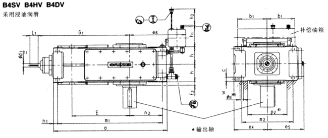 直交軸齒輪箱四級傳動立式安裝(類型B4.V)