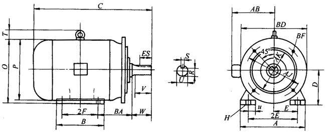 NEMA標(biāo)準(zhǔn)三相異步電動(dòng)機(jī)外形尺寸(143~499T機(jī)座)